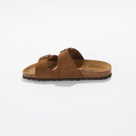Mules cuir  boucles rglables - marron - blancheporte