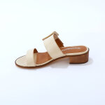 Mules en cuir  talon - blancheporte