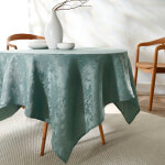 Nappe damass�e feuillages colombine� - lot de 3 serviettes : 45x45cm - vert - colombine