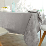 Nappe damass�e feuillages colombine� - colombine