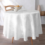 Nappe damass�e feuillages colombine� - lot de 3 serviettes : 45x45cm - blanc - colombine