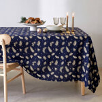 Nappe imprim�e feuillage dor� - blancheporte
