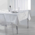 Nappe imprim�e flocons argent�s - blancheporte