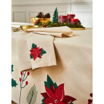 Nappe imprimée houx et poinsettia - blancheporte Nappe imprimée houx et poinsettia - blancheporte