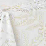 Nappe motif feuillage doré - blancheporte Nappe motif feuillage doré - blancheporte