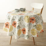 Nappe toile cir�e imprim� grosses fleurs - blancheporte