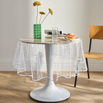 Nappe toile cir�e translucide imprim� pois blanc - blancheporte