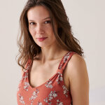 Nuisette imprim�e fleuri avec bretelles fronc�es - blancheporte