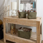 Panier de rangement tissu ctel - lot de 3 - blancheporte