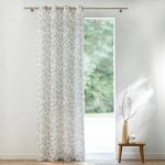 Panneau voilage motif feuilles - finition ?illets - blancheporte