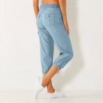 Pantacourt denim ceinture maille - blancheporte