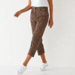 Pantacourt droit, imprim� l�opard - blancheporte