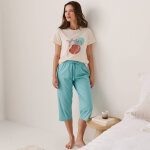 Pantacourt pyjama coton uni avec lien � nouer - blancheporte