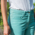 Pantacourt en toile, bas pressionn� - blancheporte