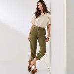 Pantacourt uni coton / lin - blancheporte