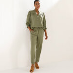 Pantalon 7 / 8 fusel� uni - blancheporte