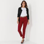 Pantalon 7 / 8me fusel stretch uni - 36 - rouge - colors&co