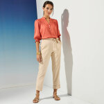 Pantalon 7 / 8me fusel uni, tissu fluide - blancheporte