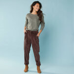 Pantalon 7 / 8me en velours, spcial petites - blancheporte