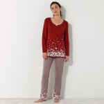 Pantalon base fleurie, jersey coton - blancheporte