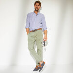 Pantalon chino ceinture arrondie sous le ventre - blancheporte