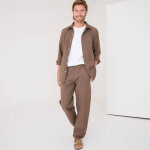 Pantalon coton lin ceinture 3 / 4 �lastiqu�e - blancheporte