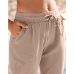 Pantalon coton - lin, taille lastique - blancheporte