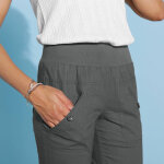 Pantalon coupe droite 7 / 8me taille lastique, lin coton - blancheporte
