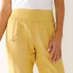 Pantalon droit 7 / 8me, taille lastique, lin coton - blancheporte