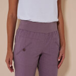 Pantalon coupe droite 7 / 8me taille lastique, lin coton - blancheporte