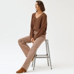 Pantalon velours coupe large taille haute, petite stature - blancheporte