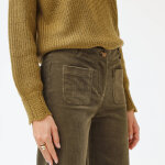 Pantalon velours coupe large taille haute, petite stature - blancheporte