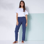 Pantalon coupe mom coton - lin uni - blancheporte