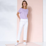 Pantalon droit 7 / 8me, taille lastique, lin coton - blancheporte