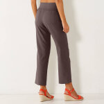 Pantalon droit 7 / 8�me, taille �lastiqu�e, lin coton - blancheporte