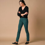 Pantalon droit stretch uni - 36 - vert - colors&co