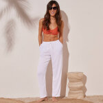 Pantalon droit uni, crépon fluide - blancheporte Pantalon droit uni, crépon fluide - blancheporte