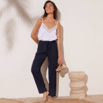 Pantalon droit uni, crépon fluide - blancheporte Pantalon droit uni, crépon fluide - blancheporte