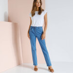 Pantalon effet ventre plat, coton stretch - blancheporte Pantalon effet ventre plat, coton stretch - blancheporte