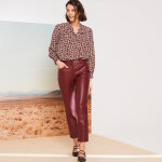 Pantalon fuselé 7 / 8ème, aspect cuir * * - 44 - rouge - lora zellini Pantalon fuselé 7 / 8ème, aspect cuir * * - 44 - rouge - lora zellini