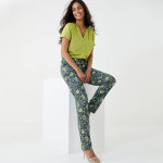 Pantalon fusel, coton - lin imprim ethnique - blancheporte