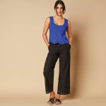Pantalon large 7 / 8ème, broderie anglaise - coeur au sud Pantalon large 7 / 8ème, broderie anglaise - coeur au sud
