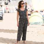 Pantalon large 7 / 8ème, taille Élastiquée, maille imprimée - blancheporte Pantalon large 7 / 8ème, taille Élastiquée, maille imprimée - blancheporte