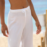 Pantalon large droit, crpon fluide - blancheporte