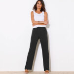 Pantalon large droit, crépon fluide - blancheporte Pantalon large droit, crépon fluide - blancheporte