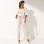 Pantalon large fluide, imprimé bicolore - blancheporte Pantalon large fluide, imprimé bicolore - blancheporte