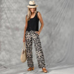 Pantalon large fluide, imprimé bicolore - blancheporte Pantalon large fluide, imprimé bicolore - blancheporte