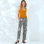 Pantalon large fluide, imprim� bicolore - blancheporte