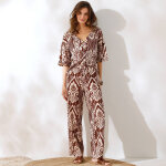 Pantalon large fluide imprim - coeur au sud