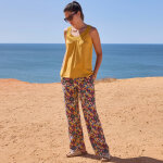 Pantalon large imprim�, taille �lastiqu�e - blancheporte